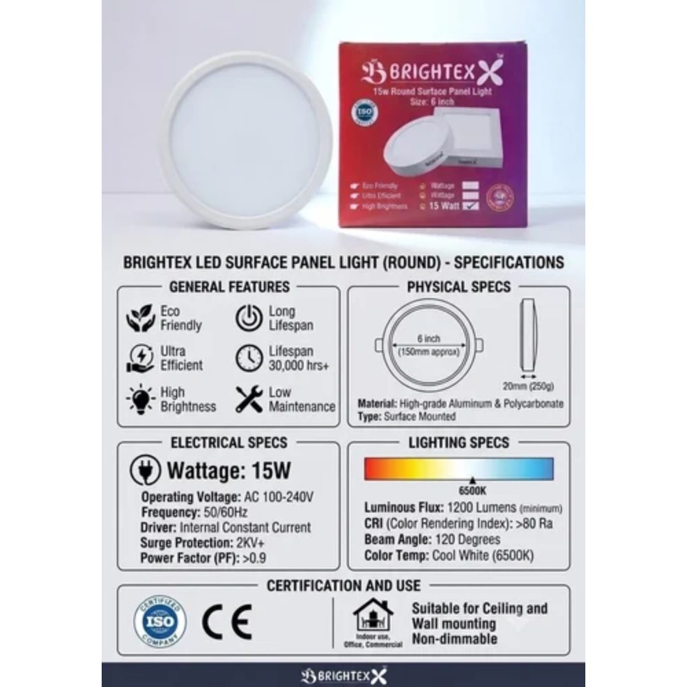 15w Round Surface Panel Light - Image 5